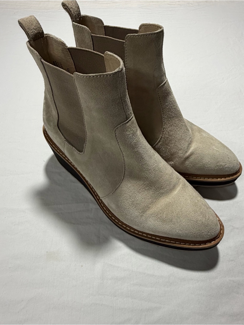 CECELIA NEW YORK Suede Gemma Booties in Light Beige
